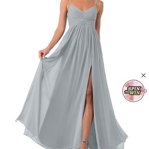 Azazie Alia Dress Size A0 color Dolphin Grey